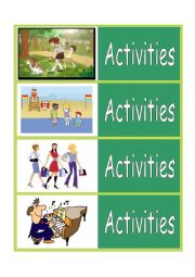 English Worksheet: Activity Mini Flash Cards