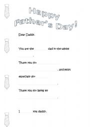 English Worksheet: Happy fathers day