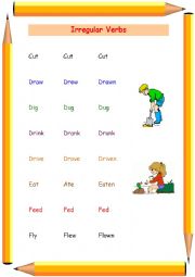 English Worksheet: Irregular Verbs