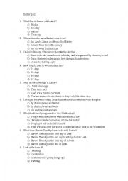 English Worksheet: Easter quiz
