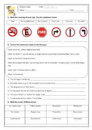 English Worksheet: Signs and places