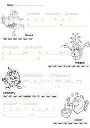 English Worksheet: Fun fruits