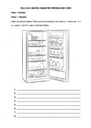 English Worksheet: food and drinks