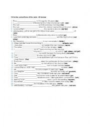 English Worksheet: Fill In The Correct Form Of Verb