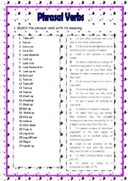 Phrasal Verbs activities with key