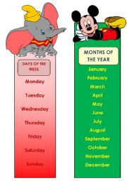 English Worksheet: months of the year, seasons of the year, days of the week