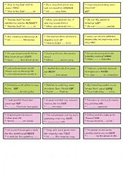 English Worksheet: Rephrasing Cards