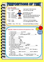 PREPOSITIONS OF TIME