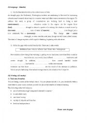 English Worksheet: End-of-term test for 3rd year tunisian students May 2008