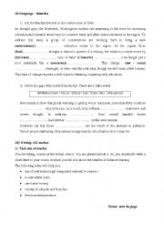English Worksheet: End-of-term test for 3rd year tunisian students May 2008