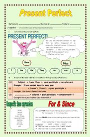 English Worksheet: Present perfect