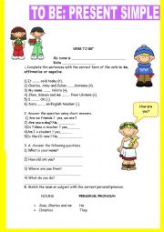 English Worksheet: VERB TO BE WORKSHEET 