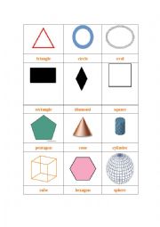 English Worksheet: different shapes
