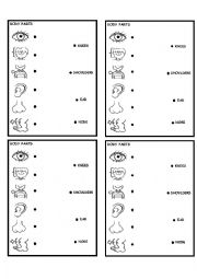 English Worksheet: body parts