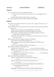 English Worksheet: internet addiction