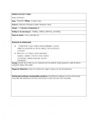 English Worksheet: lesson plan on who is and who are