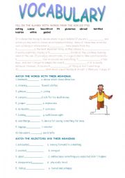 English Worksheet: vocabulary exercises