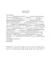 English Worksheet: Letter of application