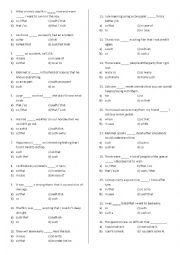 English Worksheet: so...that, such...that, in order to