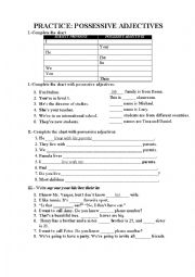 English Worksheet: POSSESSIVE ADJECTIVES