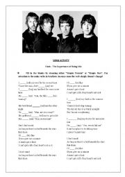 English Worksheet: The Importance of Being Idle by Oasis