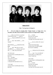 English Worksheet: The Importance of Being Idle by Oasis