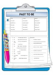 English Worksheet: Past to be