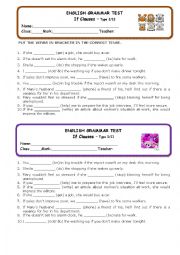 English Worksheet:  If Clauses I/II - Mini Test