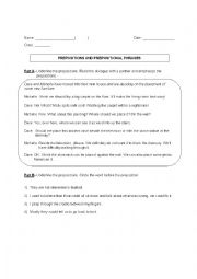 English Worksheet: PREPOSITIONS AND PREPOSITIONAL PHRASES
