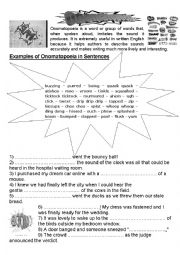 English Worksheet: onomatopaeias