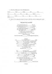 English Worksheet: songs to practice pronunciation of regular verbs in simple past