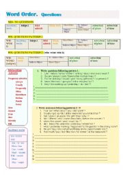 English Worksheet: Word order in questions