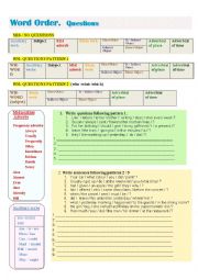 English Worksheet: Word order in questions