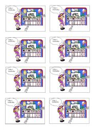 English Worksheet: flash cards for days of the week