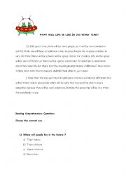 English Worksheet: space