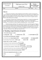 English Worksheet: full-term-test03*9eme