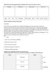 English Worksheet: Celebrations & the future