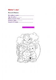 English Worksheet: Mother