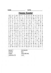 English Worksheet: Easter wordsearch