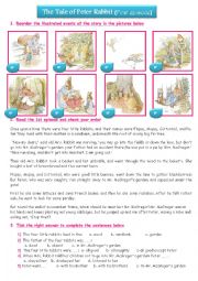 English Worksheet: PETER RABBIT (1st episode)