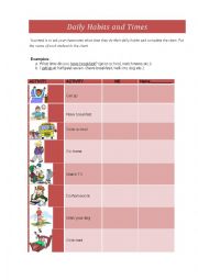 English Worksheet: daily habit