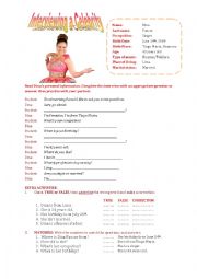 English Worksheet: Interviewing a celebrity - Dina Paucar