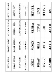 English Worksheet: basic irregular verbs memory game