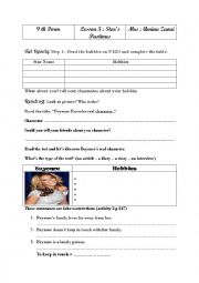 English Worksheet: stars pastimes