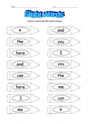 sight words 1