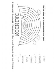 English Worksheet: Colour the rainbow