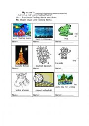 English Worksheet: Have you ever Bingo