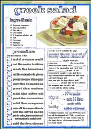 English Worksheet: greek salad