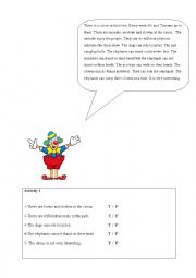 English Worksheet: Circus