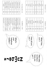 English Worksheet: revision sheet numbers